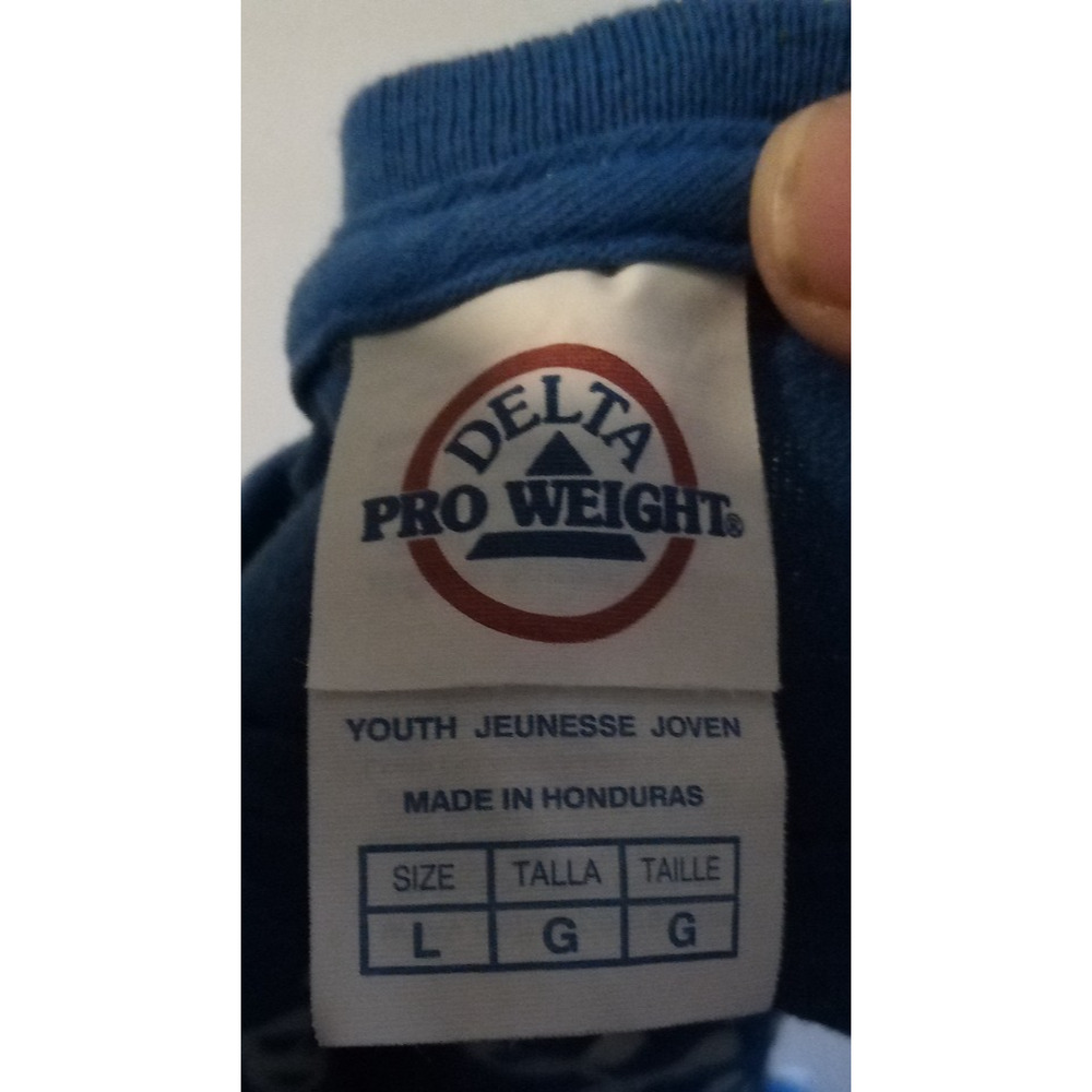 Black Hills South Dakota Delta Youth Size L Blue Short Sleeve T-Shirt - Picture 3 of 4